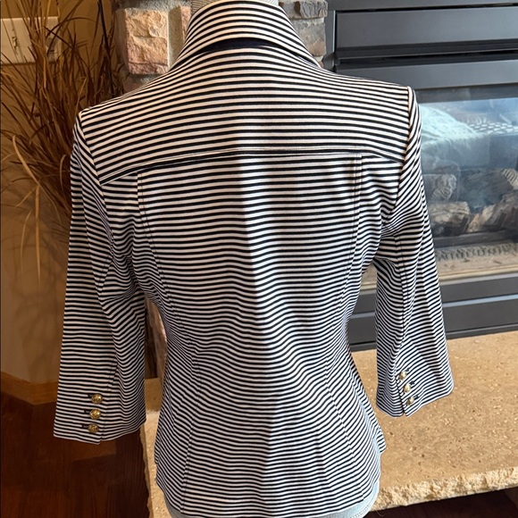 CAbi Striped Blazer with Gold Accents sz S Excellent - Picture 2 of 8